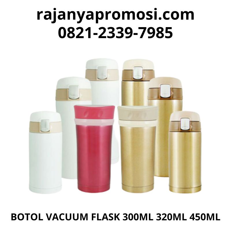Thermos Vacuum Flask Roswell dari merk Mizzu. Spesifikasi: Asli Merk Mizzu dengan berbagai ukuran—200ml (15 cm x 5,5cm x 5,5cm), 300ml (21cm x 5,7cm x 5,7cm), 450ml (23cm x 6cm x 6cm). Material inner dari 304 Stainless dan outer dari 201 Stainless. Tersedia dalam warna Gold & White. Tutup plastik yang aman untuk minuman, Food Grade, dan BPA FREE